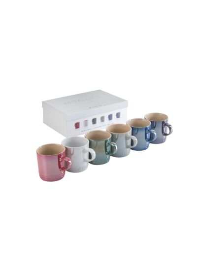 Set de 6 mugs 350ml en céramique Collection Metallics