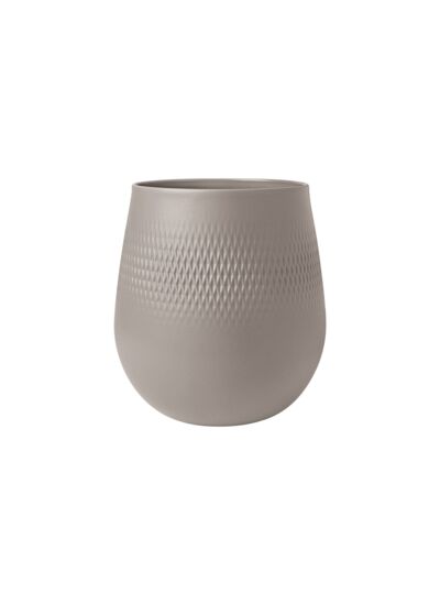 Manufacture Collier vase, 21 x 23 cm, Carré, taupe