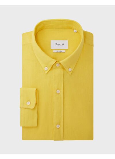 Chemise Gaspard en lin jaune