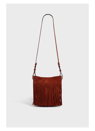 Sac Folk Cleo En Croûte Velours Et Cuir Cleo