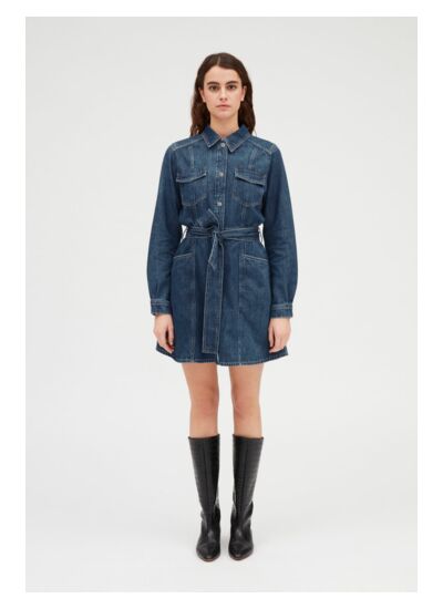 Robe courte denim mid-blue