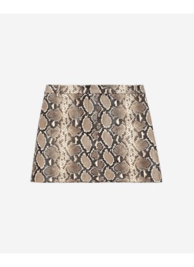 Jupe Courte Cuir Embosse Python