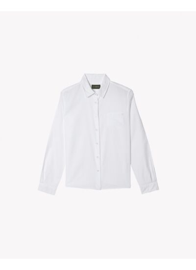 Chemise coton bio à poche - Femme - BLANC