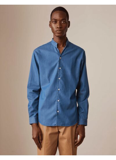 Chemise Carl en denim bleu