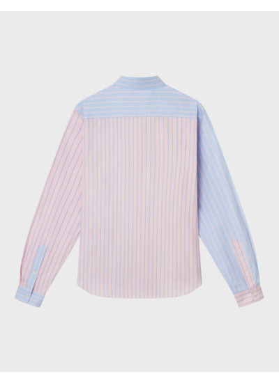 Fun shirt mixte William rayée rose et bleue