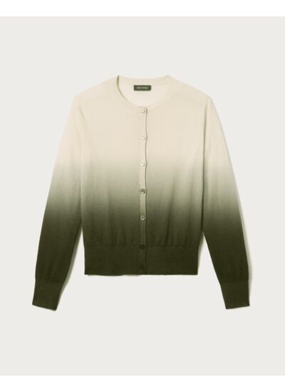 Cardigan ultrafin dip dye - Femme - KAKI FONCE