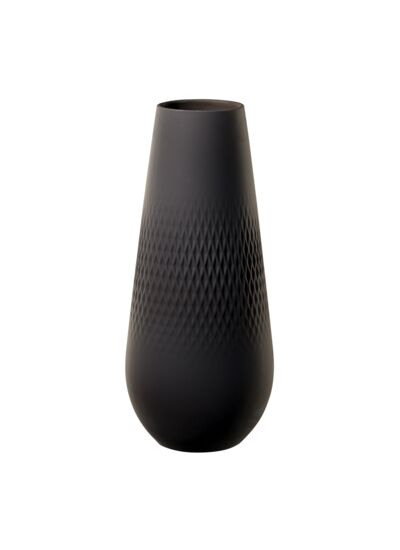 Manufacture Collier noir Vase Carré haut 11,5x11,5x26cm