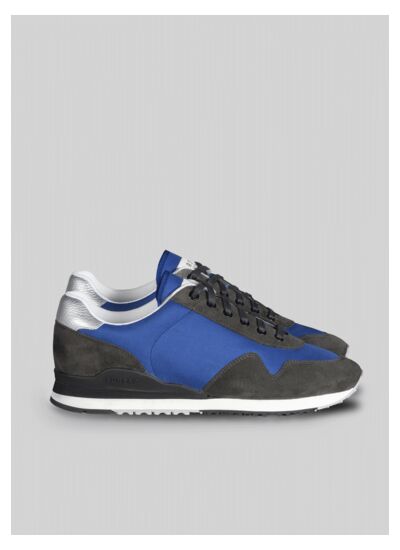 Sneakers en daim et nylon bleues et grises