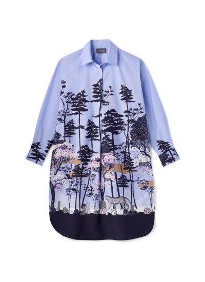 Robe chemise imprimée Femme BLEU AQUARELLE eric bompard