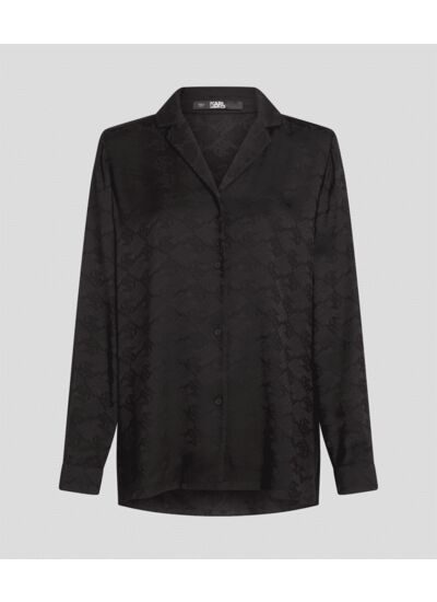 BLOCK LOGO JACQUARD BLOUSE