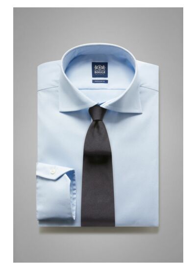 Chemise Bleu Clair En Coton Stretch Coupe Droite