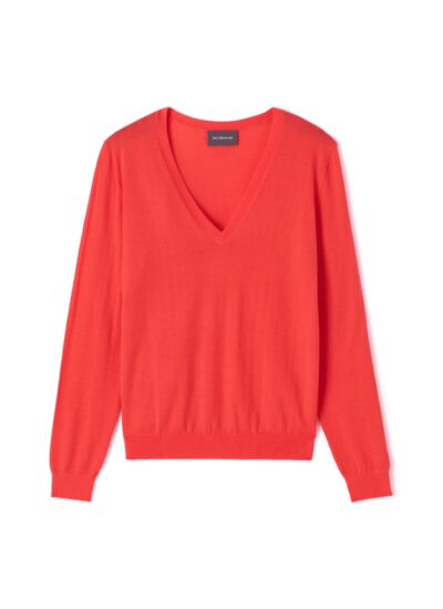 Pull col V ultrafin - Femme - KUMQUAT