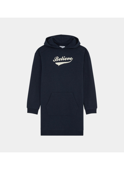 Robe sweat Jayna molletonnée capuche coton - Galeries Lafayette