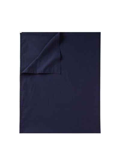 Lacoste - Drap plat en percale de coton bleu, L Chic