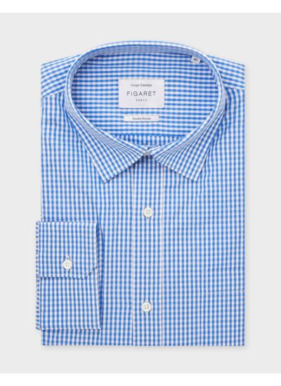 Chemise Classique à carreaux bleus