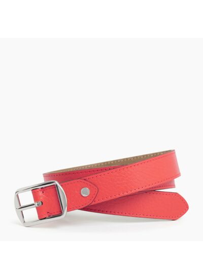 Ceinture réversible femme avec boucle carrée en cuir grainé