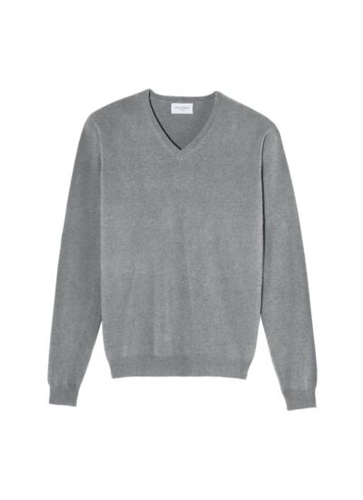 Pull V ajusté - Homme - FLANELLE