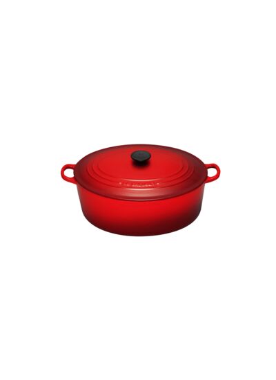 Cocotte ovale 27cm en fonte émaillée cerise