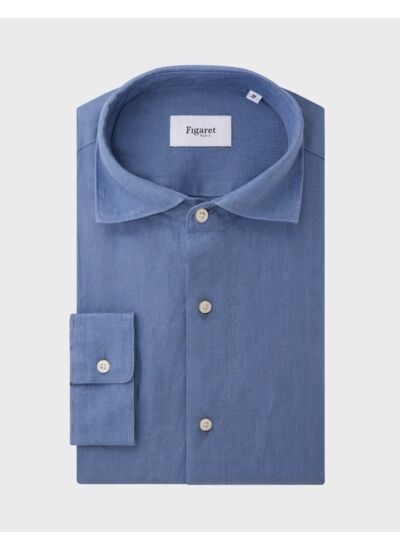 Chemise Aristote en lin bleu