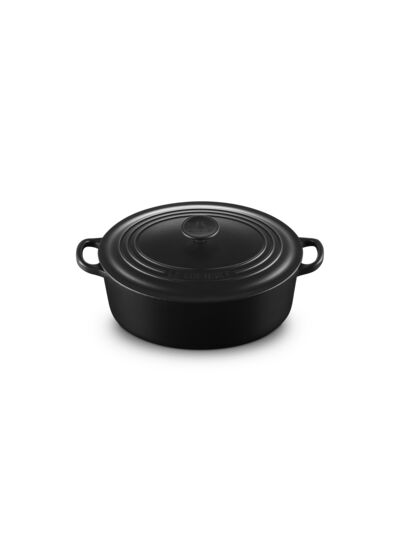 Cocotte ovale 27cm en fonte émaillée noire