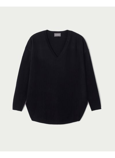 Pull V oversize - Femme - NOIR