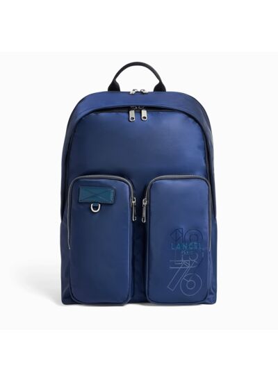 Leo De Lancel - Sac A Dos 2 Zip - Bleu Petrole