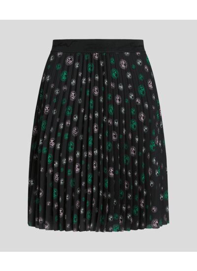 DOTS AOP PLEATED SHORT SKIRT