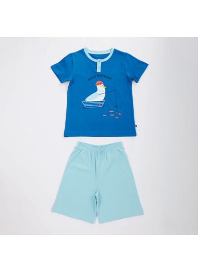 Pyjashort garçon BORD DE MER bleu/aqua