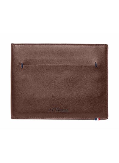 Porte-billets Line D Slim marron-bleu