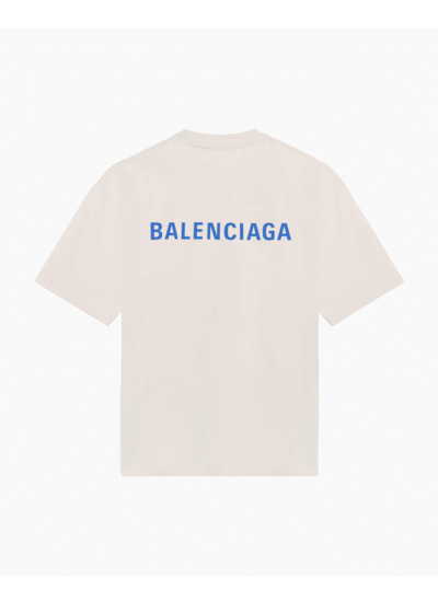 BALENCIAGA TEE ECRU LOGO COLLEGE