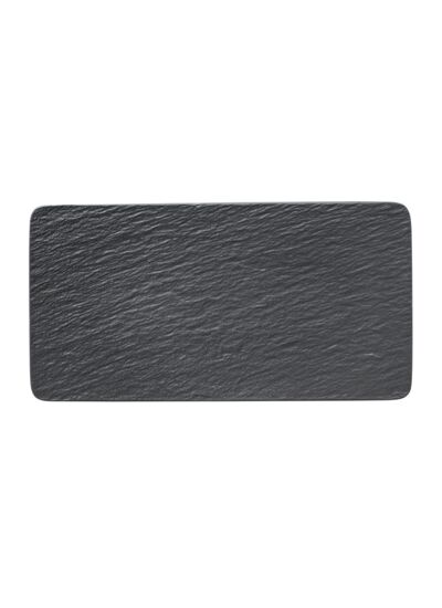 Manufacture Rock - Plat de service rectangulaire, noir, en porcelaine haut de gamme