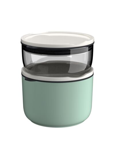 ToGo&ToStay ensemble de boîtes à repas, 2 pièces, verre, gris/vert menthe