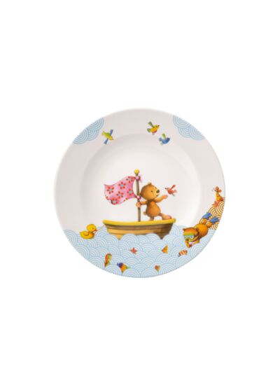 Happy as a Bear Assiette plate pour enfants 21,5x21,5x1,5cm