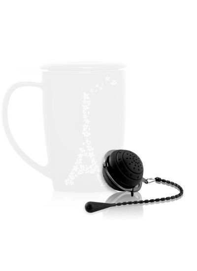 Infuseur boule 4,5cm 1 tasse noir en silicone