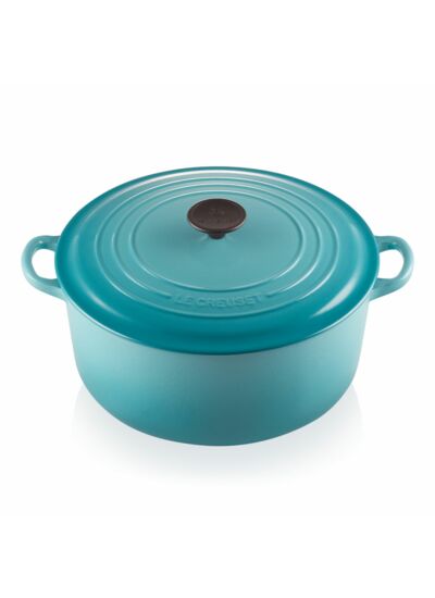 Cocotte ronde 28cm en fonte émaillée bleu caraïbes