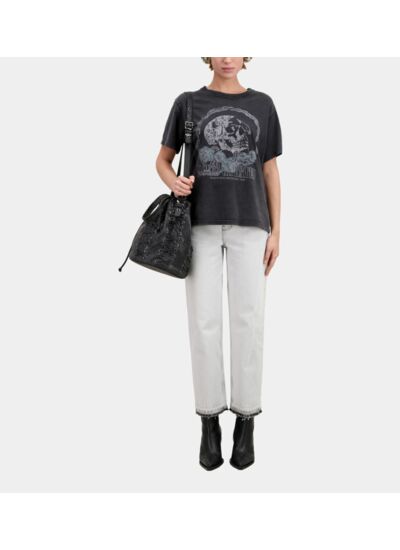 T-Shirt Manches Courtes Avec Print Skull And Roses