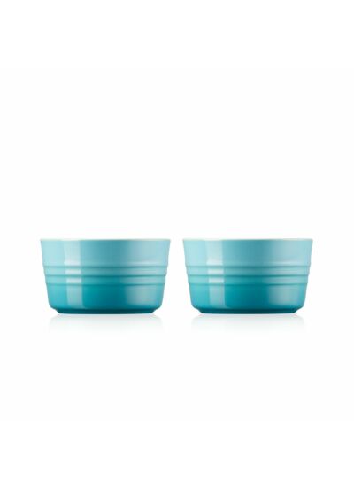 Set de 2 ramequins 240ml en céramique bleu caraïbes