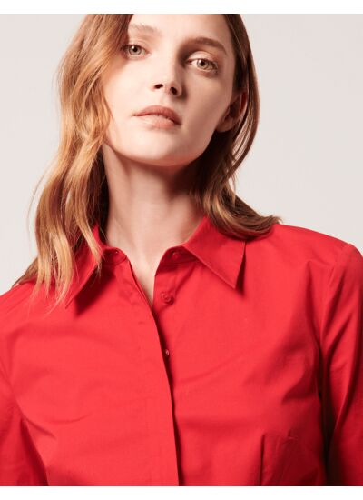 Chemise Camille-Chemise en coton rouge