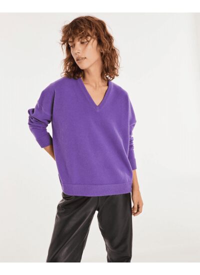 Pull Kiki Pull cachemire col v oversize femme