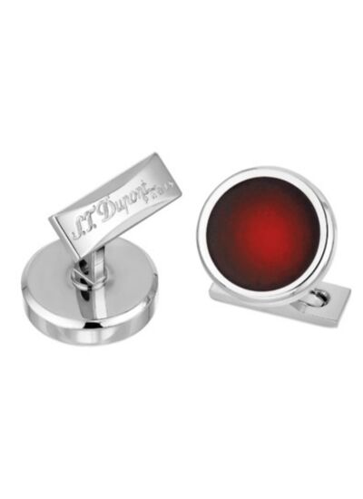 Boutons de manchettes ronds sunburst rouge