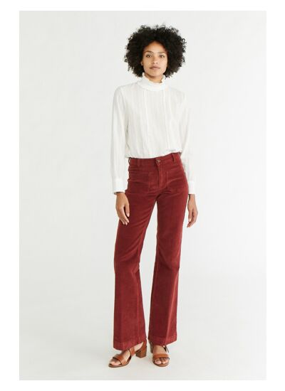 Pantalon flare Dompay en velours côtelé