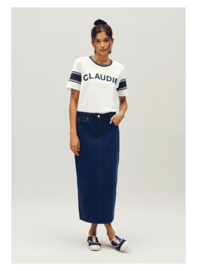 Tee-shirt Claudie bleu et blanc