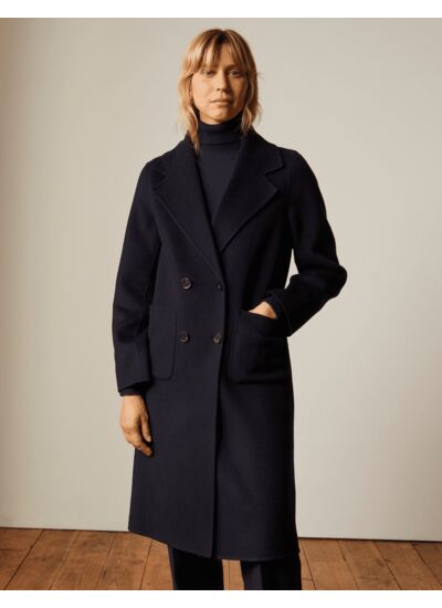 Manteau Glenda en laine marine