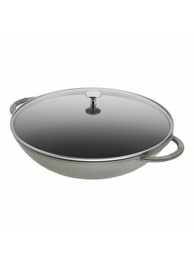 37 cm, Wok avec couvercle en verre, Gris graphite, second choix