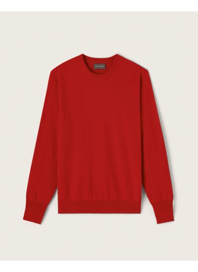 Pull col rond classique - Homme - ROUGE COLLEGE