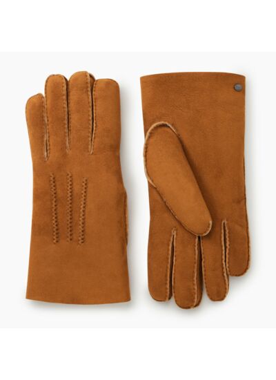 Gants homme en cuir d'agneau retourné