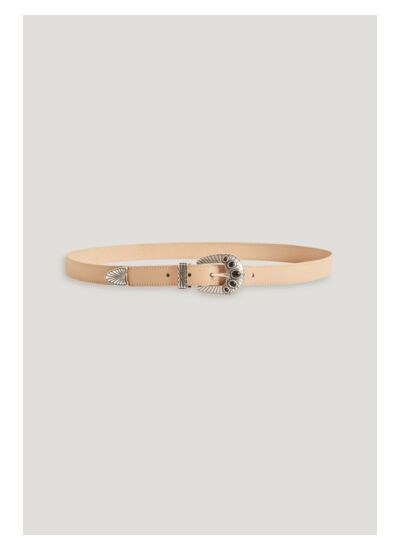 Ceinture cuir beige