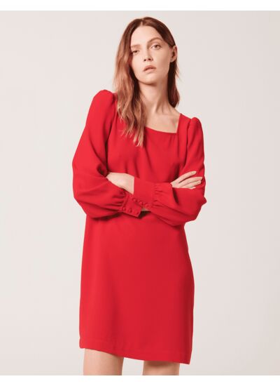 Robe Rina-Robe courte rouge