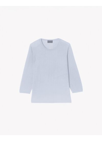 Pull col rond  - Femme - BLEU CIEL