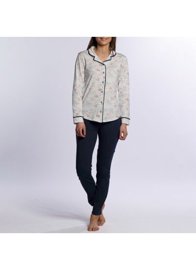 Pyjama femme BAIE imprimé/indigo